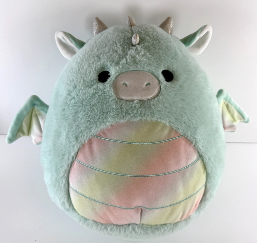 Squishmallows FuzzAMallows Drew Dragon 12" Mint Green Plush Fuzzy Jazwares